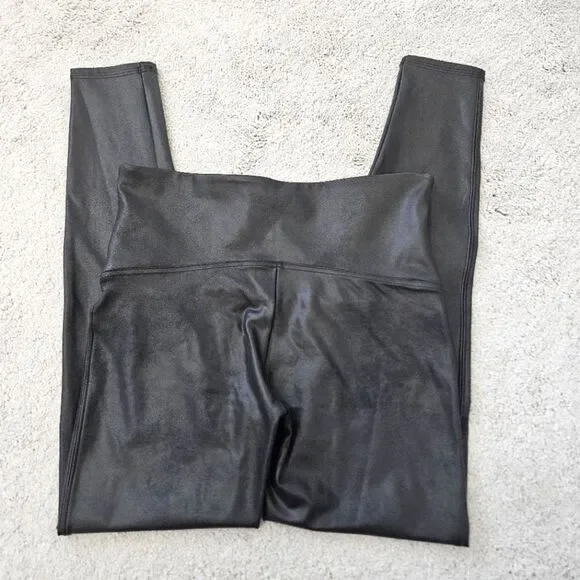 NWT Spanx | Matte Black Faux Leather Leggings 2437, Womens XL - Picture 7 of 9